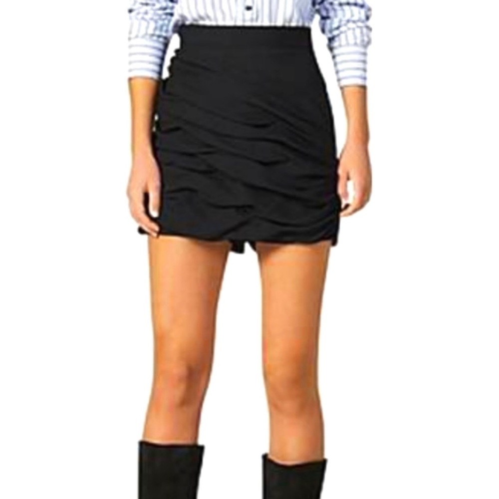 Sandro Paris Luiza layered ruched crepe shorts / skort, size 34 (XS)